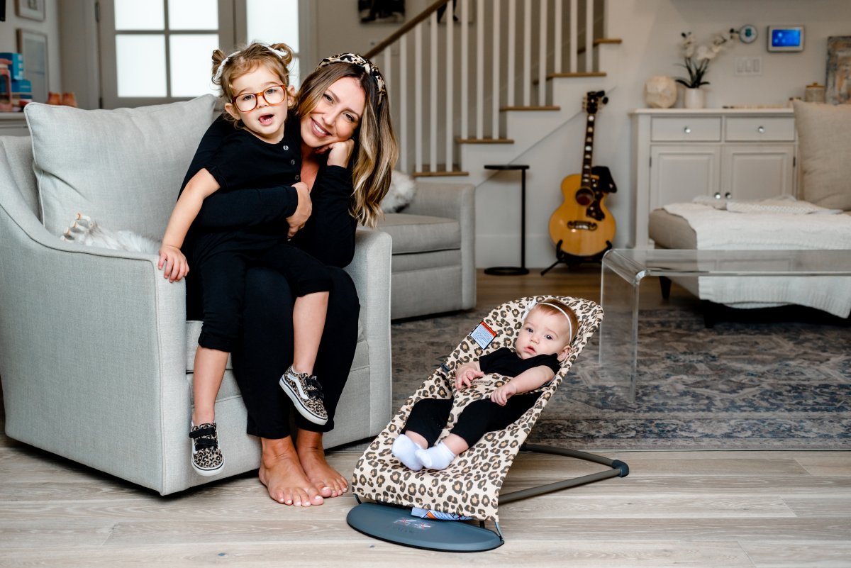A photo of Ashley Freeborn and her two daughters for Mother's Day