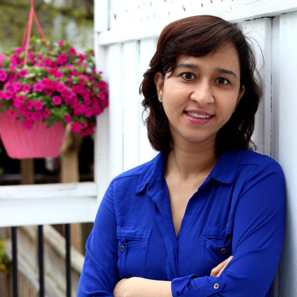 Canadian real estate tech executive Khushboo Jha poses for a portrait shot