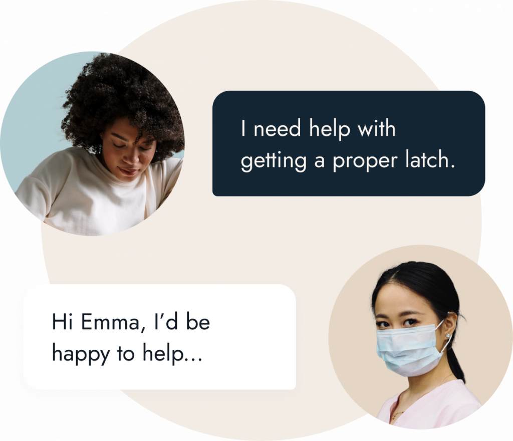 Koble's interface shows a patient receiving advice from a healthcare professional.
