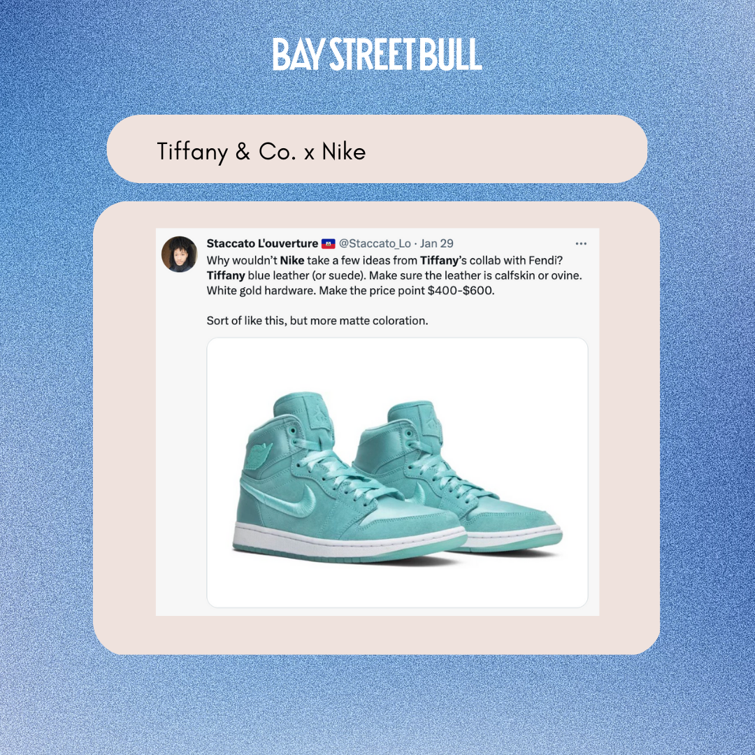 Twitter reaction to Tiffany and co. Nike collaboration
