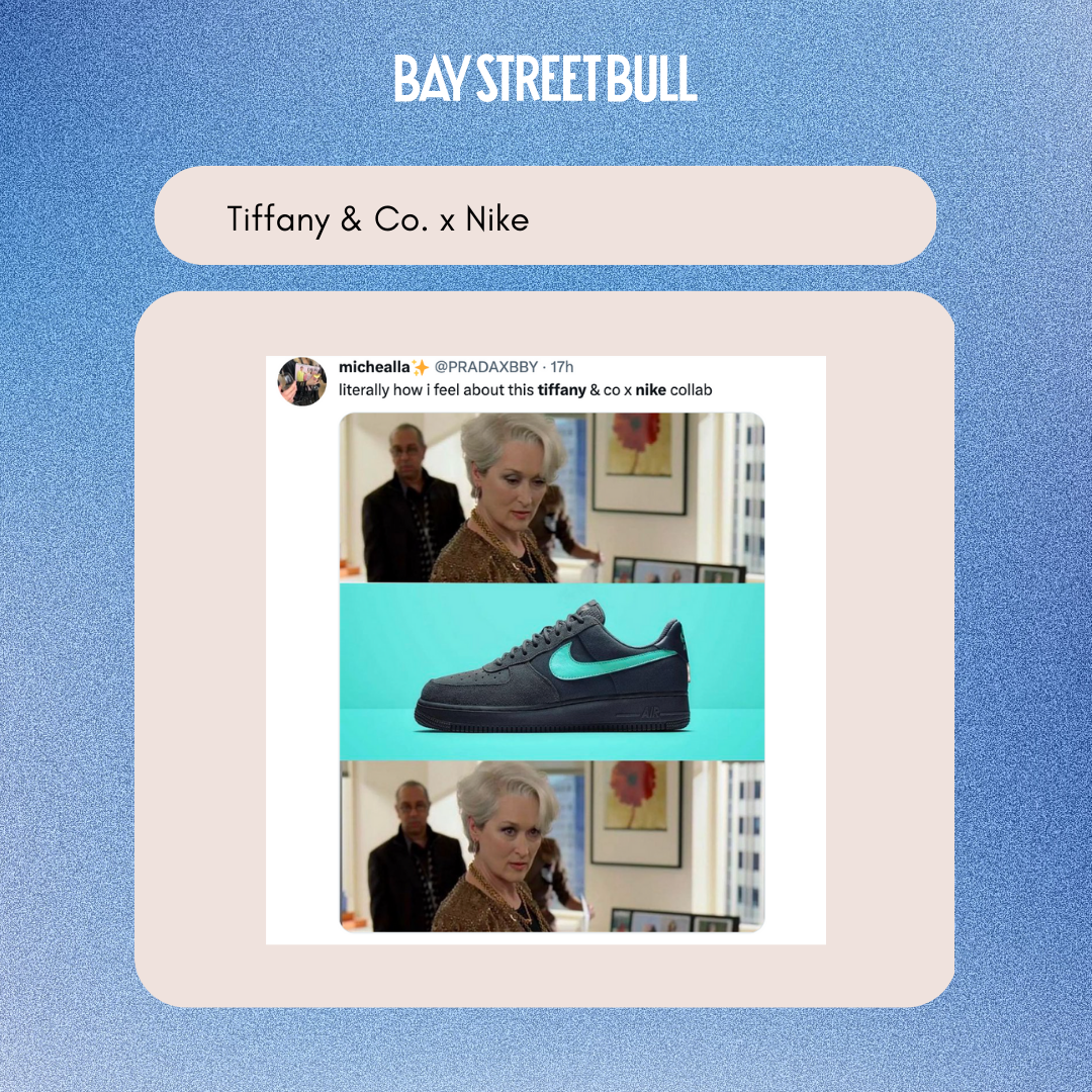 Twitter reaction to Tiffany and co. Nike collaboration